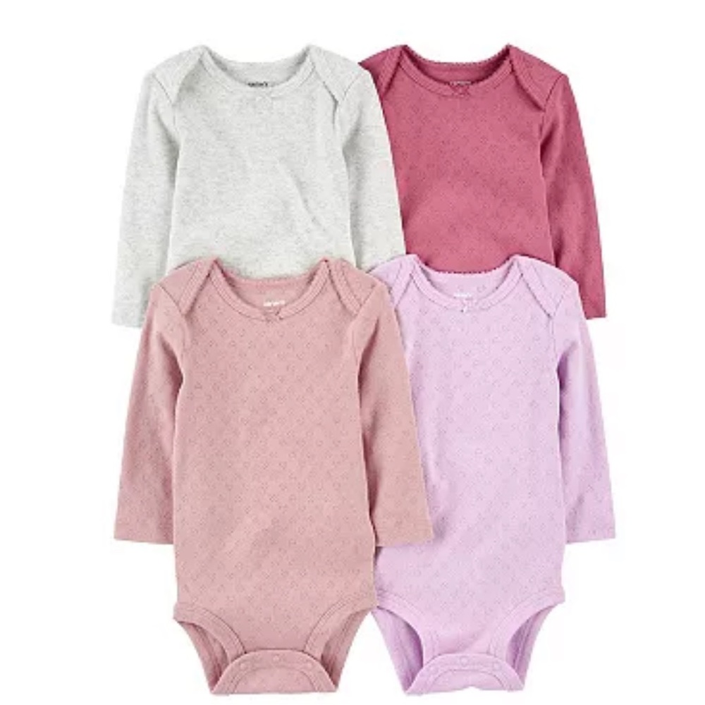 Baby Girl Carter's 4-Pack Heart Pointelle Bodysuits